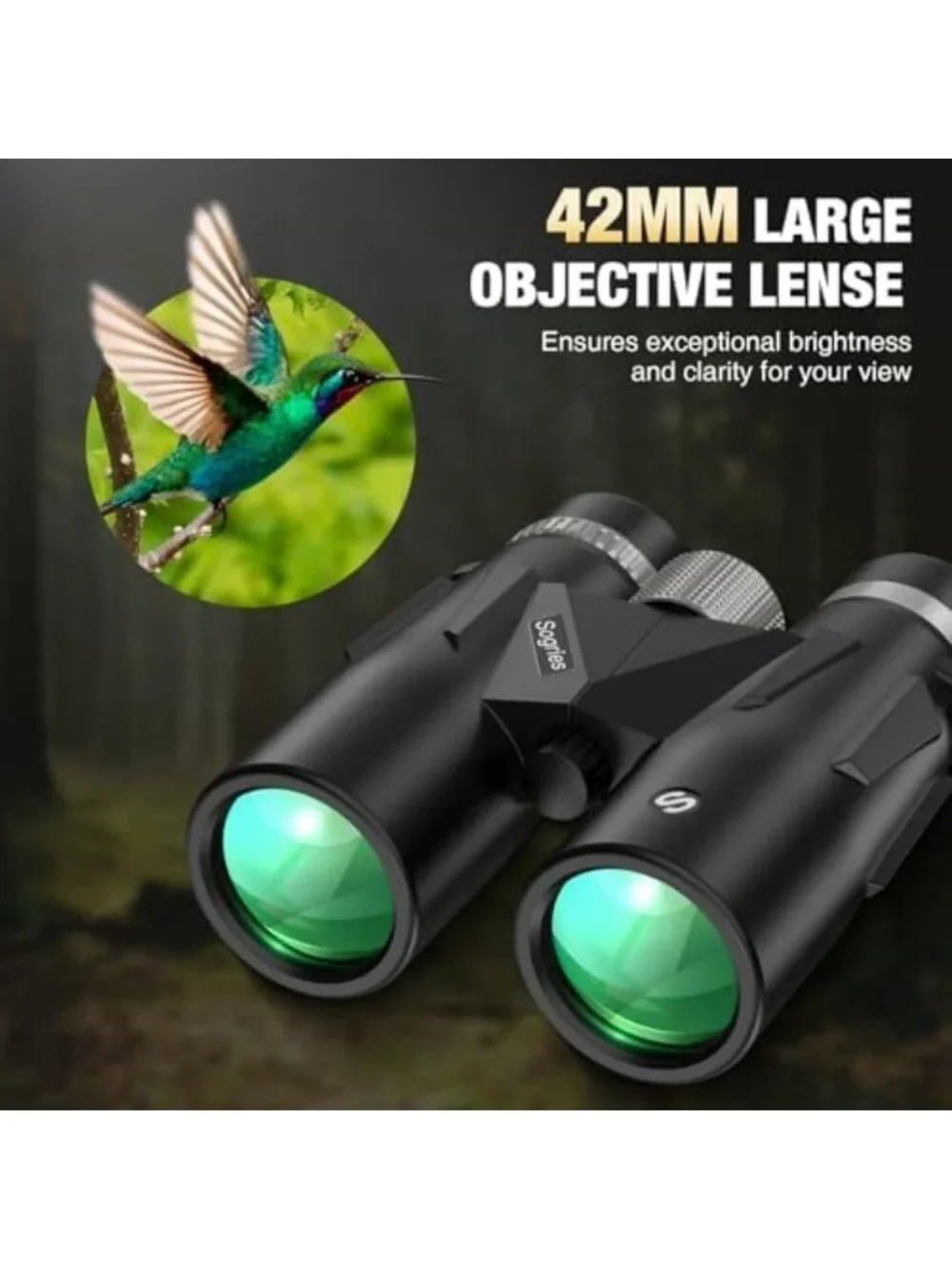 High-Power 12x42 HD Binoculars with Phone Adapter & Tripod for Outdoor
